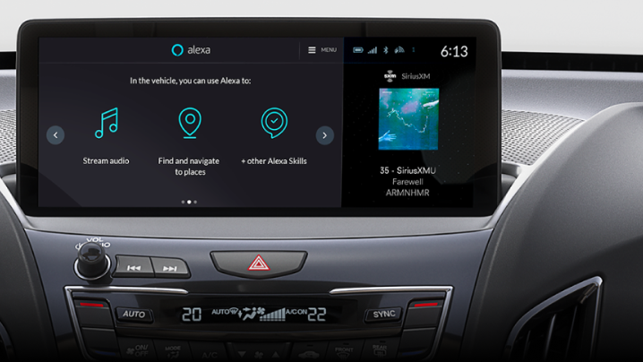 Closeup view of Alexa Built-In home screen.