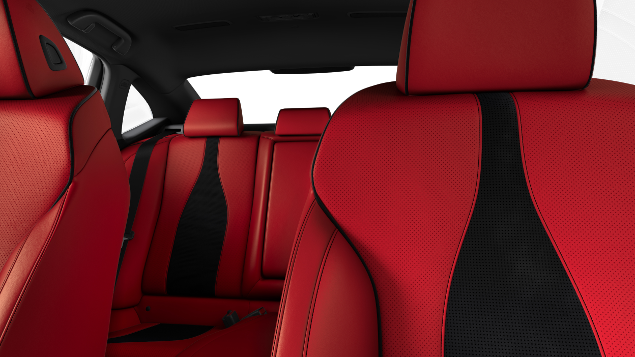 Sièges rouge et noir dans une TLX.
