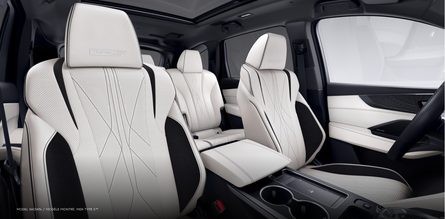 3/4 wide view of the interior of an MDX Type S.